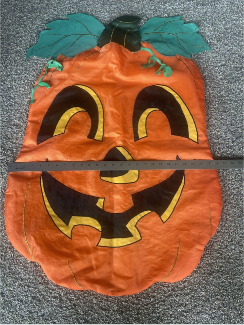 VTG Nylon 36” FLAG Hanging Jack-O-Lantern Halloween Pumpkin Yard Decor EUC Y2K - Picture 4 of 5